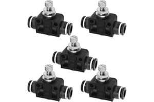 LT Easiyl 5 pezzi da 8 mm tubo diametro esterno valvola di controllo flusso d'aria collegamento regolatore di velocità pneumatico valvola a farfalla valvola di controllo della velocità connettore push