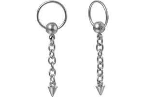 JewelryWe Gioielli Orecchini a Cerchio con Ciondolo da Uomo Donna in Acciaio Inossidabile Colore Nero/Oro/Argento