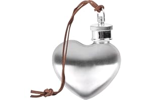 SPDYCESS Mini Petaca de Whisky Mujer 1oz, Portátil Bolsillo Alcohol Botella de Acero Inoxidable, Corazon Frasco Regalo para Exteriores Fiestas - Plata