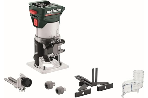 metabo Batteridriven kantfräs FMV 18 LTX BL 8-18V, borstlös motor, 4800–29000 varv/min, 6/8 mm spänntång, exakt djupjustering, ergonomisk – för trä och träliknande material