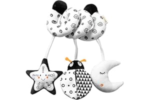 SWECOMZE Tier Baby Activity-Spirale Kette, Stoff-Spirale zum Greifen und Fühlen Mit Glocke Baby Spielzeug Für Babys und Kleinkinder ab 0+ Monaten (Marienkäfer)