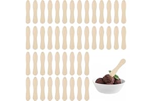 TAFACE 200 cucharas de helado de madera, palitos de helado, cucharas de degustación de madera, mini cucharas de madera, vajilla biodegradable, respetuosa con el medio ambiente, adecuada para la degustación