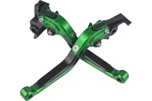 MZ-STORE Motorbike Adjustable Brake Clutch Levers Foldable CNC Aluminum for Z650 Z 650 2016-2020-Verde+Negro+Verde+Negro