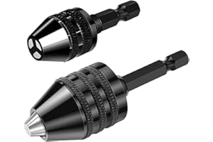 DIVONO 2pcs Keyless Drill Chuck Conversion Tool, Hex Shank Keyless Drill Chuck Adapter, 48mm Long Chuck for Clamping Range is 0.3-3.6mm for Micro Drill Bit,Conversion Tool, Drill Chuck Adapter