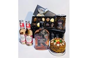 RAISTHORPE MANOR Rhubarb Gin Celebration Hamper - Rhubarb Gin,Strawberry and Pomegranate Yorkshire Tonic, Jam, Chocolate and Cake - Free UK Delivery