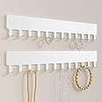 Josmimic Wall Necklace Organizer Holder: Wall Mounted Jewelry Hanging Storage Necklaces Display Hanger White 2 PCS