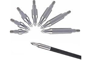 AMEYXGS 12 pièces Pointes de flèche 75/100/125/200/250/300grain têtes en Acier Pointes de flèche à Visser Point de Champ pour flèches de Chasse à Arc composé et Arc Classique