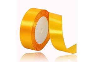 ALOHOVME Nastri Giallo 20mm, 23 metri Nastro di Raso Giallo per l'imballaggio di regali, Artigianato fai da te, Bows Making, Mazzi di fiori, Palloncini, Festa nuziale e Decorazioni per torte
