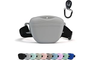 AUDWUD Ulepszona wersja torby silikonowej, w zestawie pasek do wygodnego noszenia, zawiera również zatrzask, który ułatwia trening psa.