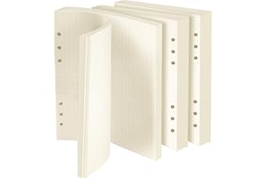 Vicloon Ricarica di Carta A5, 90 Fogli Ricariche di Compatibili con 6 Fori, Carta a Puntinati 21 * 14.2cm per Agende, Planner, Diari, Progetti Fai-da-te, A Righe, Schizzi, Pittura (Reticolo)