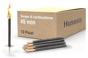 Hussala Diamond Fiaccole di Cera Durata accensione : 45 min [10 Pezzi]