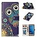 Produktbild Hozor Huawei P9 Lite 5.2 zoll Hülle Gemalte Erleichterung Drucken Design PU Ledercase Tasche Schutzhülle Anti-scratch Magnetverschluss Telefon-Kasten Handyhülle Bookstyle Handycover - Große Augen Eule