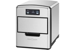 PROFI COOK ProfiCook PC-EWB 1187 - Macchina per cubetti di ghiaccio, con sensore touch, cubetti di ghiaccio disponibili in pochi minuti, 3 misure a scelta, alloggiamento in acciaio inox di alta qualità