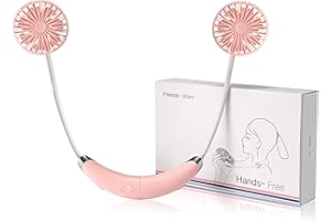 OLUOTE picK-me Ventilador de Cuello Manos Libres, Ventilador Portátil Mini USB Ventilador de Banda para el Cuello Portátil Deportivo Recargable Personal, Para viajes Oficina Interior al aire Libre (Rosado)