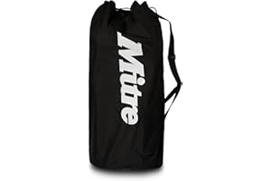 Mitre Borsa da calcio resistente, cinghie regolabili, colore nero, per 12 palloni