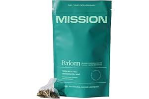 MISSION FUELLING EXTRAORDINARY MISSION - Perform Tea - Yerba Mate Tea with Lemongrass & Mint - Sustained Energy & Performance - 10 Pyramid Tea Bags