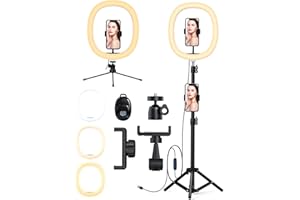 CORNESTY Ring Light, 12‘’LED Ring Light with Tripod Stand & 360° Phone Holder, Dimmable Selfie Ring Light for Live Streaming, Makeup, YouTube, TikTok Video, Photography