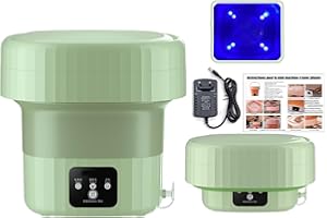 Wrneaoch 6L 12V Mini Machine à Laver Pliable, Machine a Laver Camping avec Stérilisation à La Lumière Bleue, Mini Machine à Laver approprié à l'hôtel de appartement de étudiant