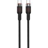 3 Metre USB-C'den USB-C'ye &Ouml;rg&uuml;l&uuml; Kablo, 60W Hızlı Şarj, Laptop/Tablet/Telefon ile Uyumlu, Siyah