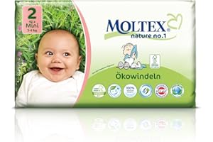 MOLTEX NATURE NO.1 Moltex Nature No. 1 Ökowindeln, Größe 2 (Mini), 3-6 kg, (1 x 42 Windeln)