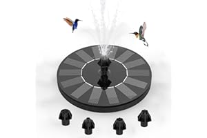 BAONUOR Solar Springbrunnen Teichpumpe mit 1.4W Solar Panel Solarbrunnen, Solar Wasserpumpe mit 6 Effekte | Solar-Brunnenpumpe für Vogeltränke, Aquarium, Garten, Teich, Pool