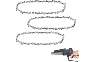 KUFAERBEAM 3pcs 6 Inch Chainsaw Chain, 6 Inch Chainsaw Blade Replacement Saw, Conductive Saw Chain Repair Accessories for Small Chainsaw Cordless, Nursery Trimming and Tree Pruning