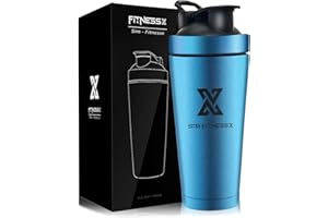 X SIM FITNESSX Shaker Proteico in acciaio inox 700 ml per sport Shaker Proteico con sfera Vacumm Shaker