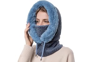 COZYAN Passamontagna Balaclava Sci Donna Cappello Invernale Cappuccio più Caldo cap Outdoor Cappelli Invernali per Le Donna Balaclava Knit Beanie Skull cap con Coulisse Caldo Cappuccio Sciarpa