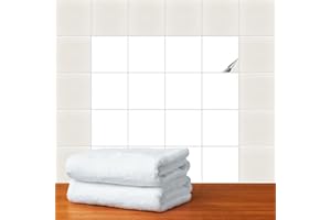 FoLIESEN - Fliesenaufkleber 15x15 cm | selbstklebende Fliesen-Folie für Bad & Küche | entfernbare Klebe-Folie für Wandfliesen Küchenrückwand & Bordüren | 300 Klebefliesen, .:Weiß Klassik glänzend