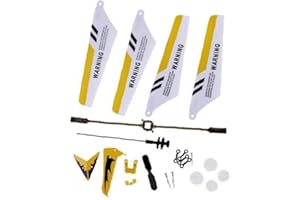 fedsjuihyg Volle Ersatzteile Set für Syma S107 / S107G RC Hubschrauber, Hauptblätter, Schwanz Dekorationen, Endstückblatt, Balance Bar, Connect Buckle, Inner Shaft. Yellow Set-