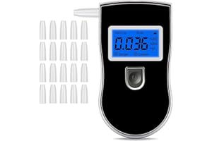 BESELOA Alcootest Ethylotest Electronique, Portable Numérique Testeur d'alcool avec Ecran LCD d'Affichage, Professionnel Portable Testeur d'alcool ave 20 Embouchures pour Usage Personnel et Professionnel