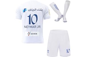 KISRAS Hilal Riyadh Al Neymar #10 Auswärts 2023/2024 Kinder Trikot Shorts Socken und Jugend Größe