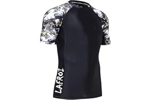 LAFROI Men's Short Sleeve UPF 50+ Baselayer Skins Compression Rash Guard