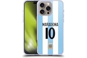 Head Case Designs Licenza Ufficiale Argentina National Football Team Diego Maradona Divisa Casa Giocatore 2024/25 1° Gruppo Custodia in Gel Compatibile con Apple iPhone 16 PRO Max