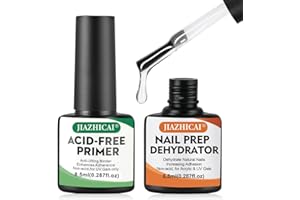 BUTBU Natural Nail Prep Apprêt Déshydraté et Sans Acide, 2PCS Primer Ongle Gel UV et Déshydrateur Kit, 8.5ml Nail Prep et Primer, Vernis Semi Permanent, pour Vernis à Ongles Acrylique et Gel UV