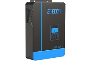 EDECOA 3000W 24V Solar Power Inverter 24V DC to 230V 240V AC Hybrid All-in-One Inverter with 80A MPPT Solar Charger Controller EM-302A (Compatible with Wireless Module ED-BW)