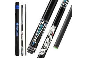KONLLEN Tacos de Piscina de Fibra de Carbono Stick Wrapless Dragon Professional (Tecnología de Carbono Completo Tacos de Billar de Baja desviación, 12.5 mm, 147 cm)