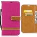 Produktbild Hülle Apple iPhone X / iPhone 10 Ten Handyhüllen, Ougger Fabric Design Tasche Leder Schutzhülle Bumper Schale Weich TPU Silikon Magnetisch-Stehen Beutel Flip Cover hülle Tasche mit Kartenslot (Rosa)