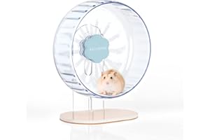 BUCATSTATE Ruota per Criceti, 26 cm Ruota Esercizi Criceto Silenziosa Antiscivolo con Supporto, Accessorio della Gabbia, Giochi per Criceti, Orso d'oro, Topi, Gerbilli, Roditori (Blue)