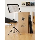 Profesyonel Şef Tipi Nota Sehpası - Taşınabilir, Katlanabilir Delikli Metal Tablalı, Y&uuml;kseklik Ayarlı Tripod Stand, Taşıma &Ccedil;a