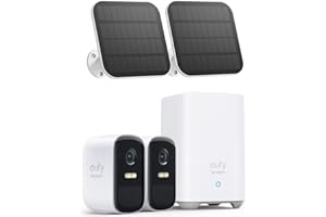 eufy Security eufyCam 2C Pro 2-Kamera-Set, Überwachungskamera Aussen Solar mit 2K Auflösung, HomeKit-Kompatibilität, IP67-Wetterfest, Farb-Nachtsicht, Ohne ABO-Gebühren