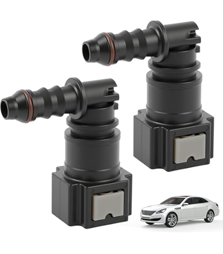Faderr Brandstofleidingskoppeling, kunststof, 10,9 mm snelkoppeling voor auto, gas, slang, adapter, armaturen (zwart