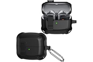 TINGYR Etui do Samsung Galaxy Buds 3/ Buds 3 Pro, kompatybilne, ochronne, odporne na wstrząsy, odporne na zarysowania, widoczne LED, przenośne, podróżne, do noszenia