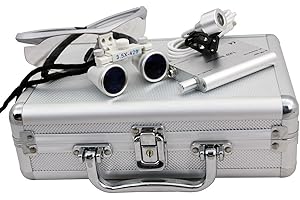 SHZICMY 3.5x420mm Zahnarzt Lupenbrille Kopflupe LED Headlampe Dental Loupes