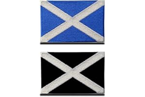 ZCKETO 2 St. Patch Schottland Flagge,Schottland Flagge Schottisches Nationales Emblem Gesticktes Aufnäher Patch mit Klettverschluss, Militär Patch für Rucksäcke Uniform Weste Jersey Jacken