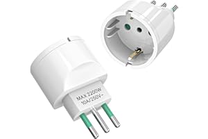 VIEVRE 2 adaptery do gniazdka wtykowego Włochy, wtyczka podróżna na terenie Niemiec i Włoch, Syrii, Chile, Urugwaju, Malediwów