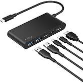 Belkin USB-C Hub, 5 Portlu, 60 Hz&rsquo;de 4K HDMI Ekran Desteği, 100W G&uuml;&ccedil; İletimi, 5Gbps Veri Aktarımı, MacBook, iPad Pro, Chromeb