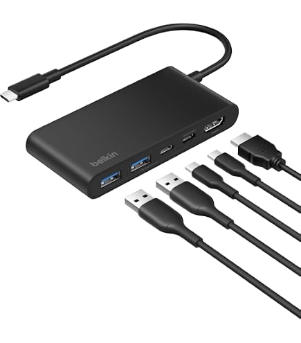 Belkin 7-in-1 MultiPort USB C Hub (with 4K HDMI, USB-C, 2 x USB A
