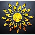 Bikri Kendra Ind - Sun Golden Mirror Stickers for Wall 3D Acrylic Self-Adhesive Stickers Wall Stickers for Hall Bedroom Living Room Kids Room Sun Large Size Mirror Wall Stickers, 17 x 17 x 5 cms