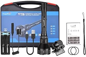 Linternas Led Alta Potencia 2300 Lúmenes, TrustFire T70 Linterna Caza Profesional, IPX8, 1000 Metros Linterna de Rifle Largo Alcance, Para Caza Búsqueda Rescate Emergencia Camping Pesca